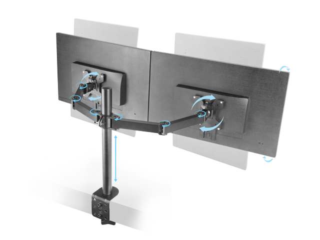 Professional Dual Monitor desk Mount black Professional Dual Monitor desk Mount black